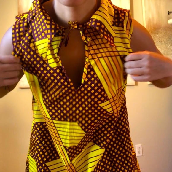 One Size Handmade African Print Dress - Picture 4 of 7